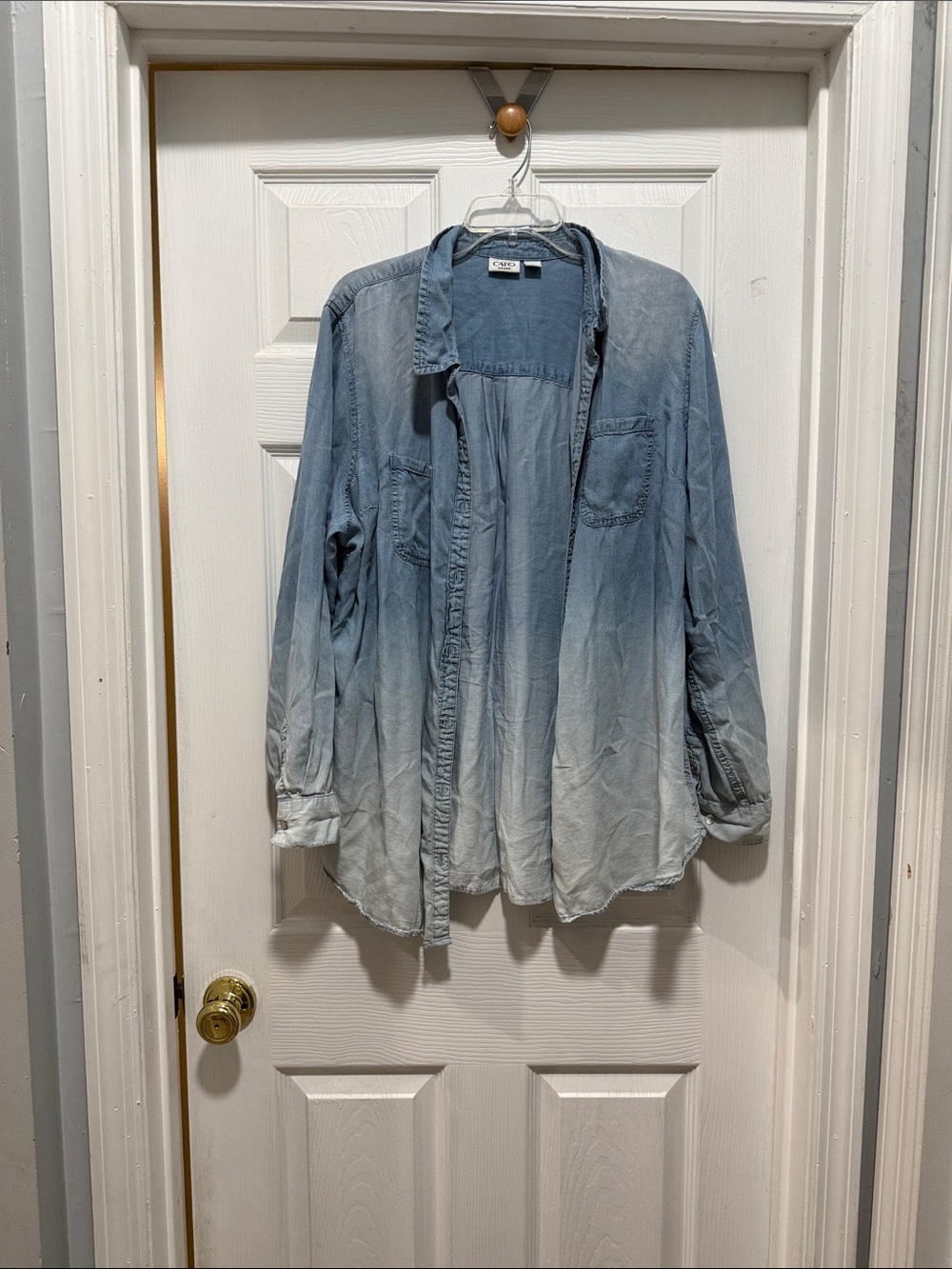 Cato Sz 18-20 Light Blue Ombre Chambray Shirt